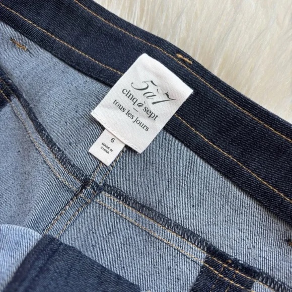 Cinq à Sept NEW Marsha Patch Pocket Kick Flare Jeans Indigo Wash 6 - Picture 6 of 9